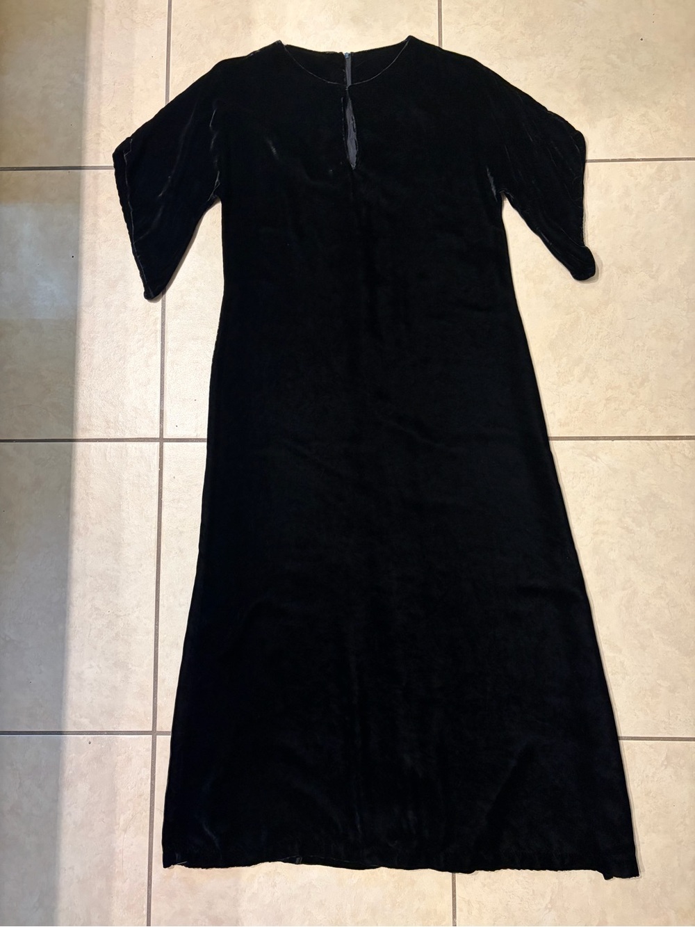 Vintage Black Velvet Maxi Dress